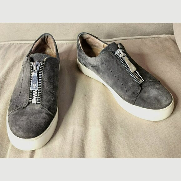 Frye Shoes - Frye Womens Casual Shoes Sneakers Sz 7M Lena Gray Green Front Zipper 3471322-GIO